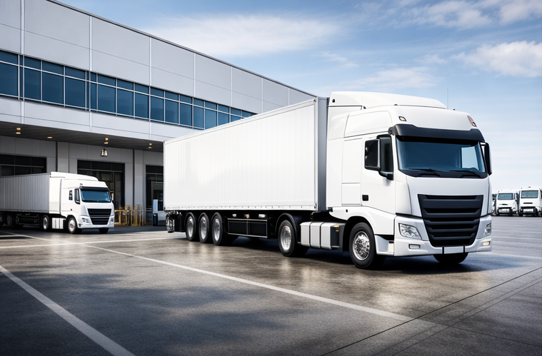 Lkw an einem Terminal